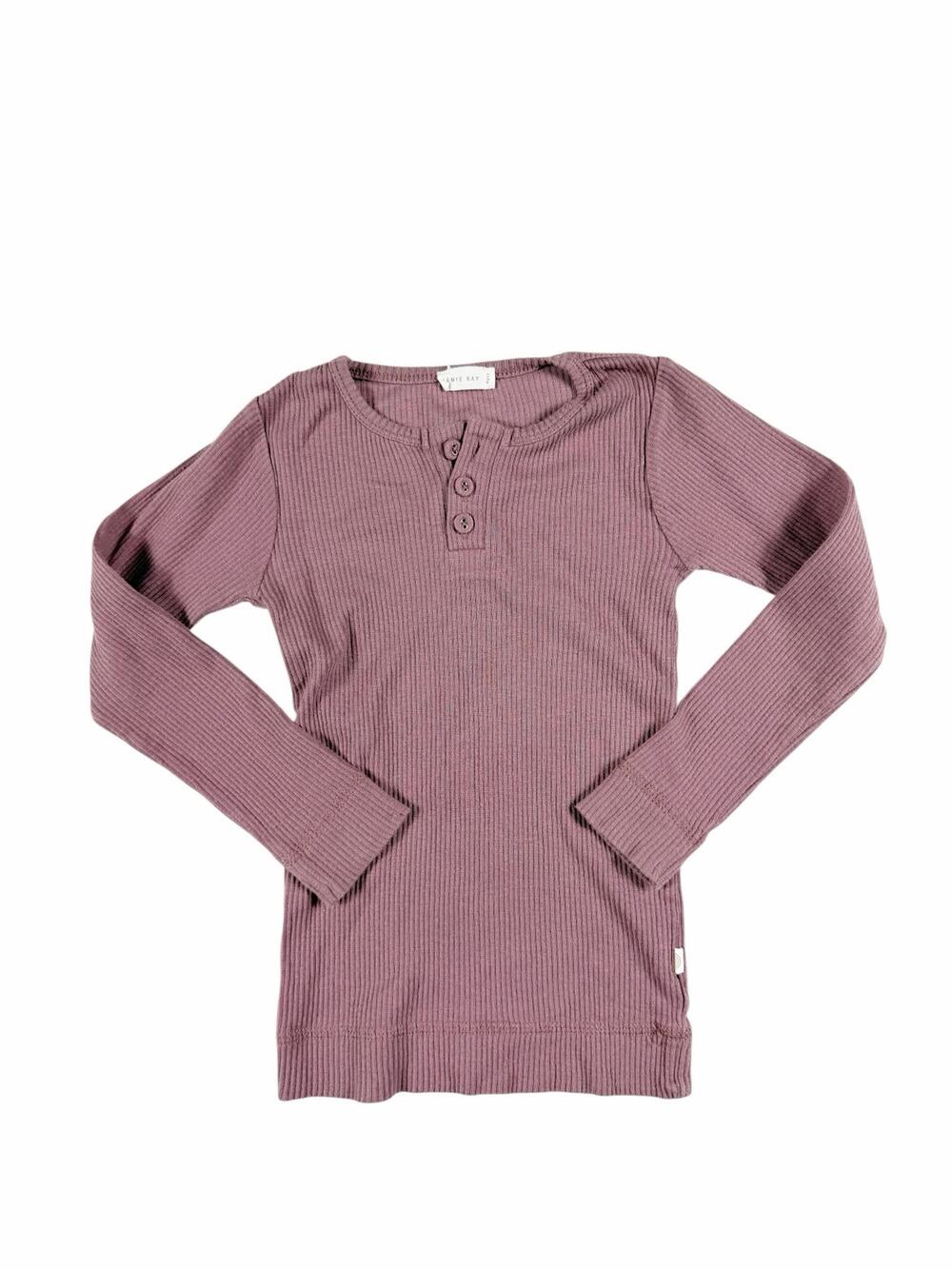 Jamie Kay Organic Cotton Modal Long Sleeve Henley Top Purple 4